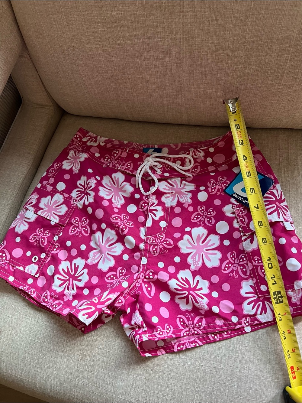 Unbranded Pink Floral Lace-Up Women’s Board Shorts brand new size 6 - Picture 4 of 6